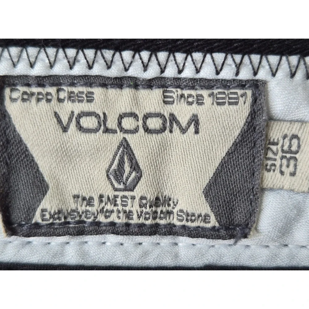 Volcom Vmonty Chino Shorts Mens 36 Black Stretch Skate Casual A0931350